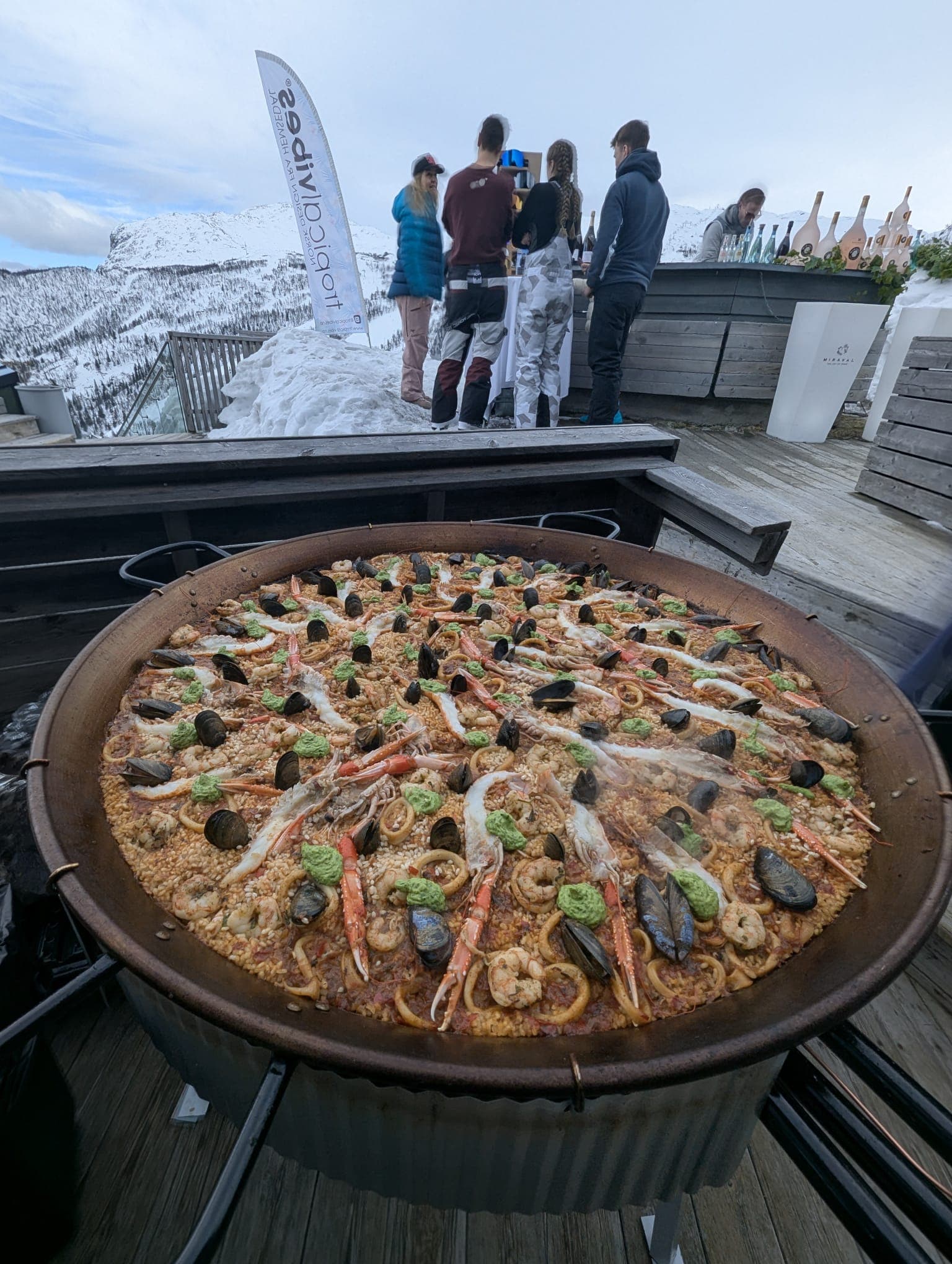 Close-up of fresh paella