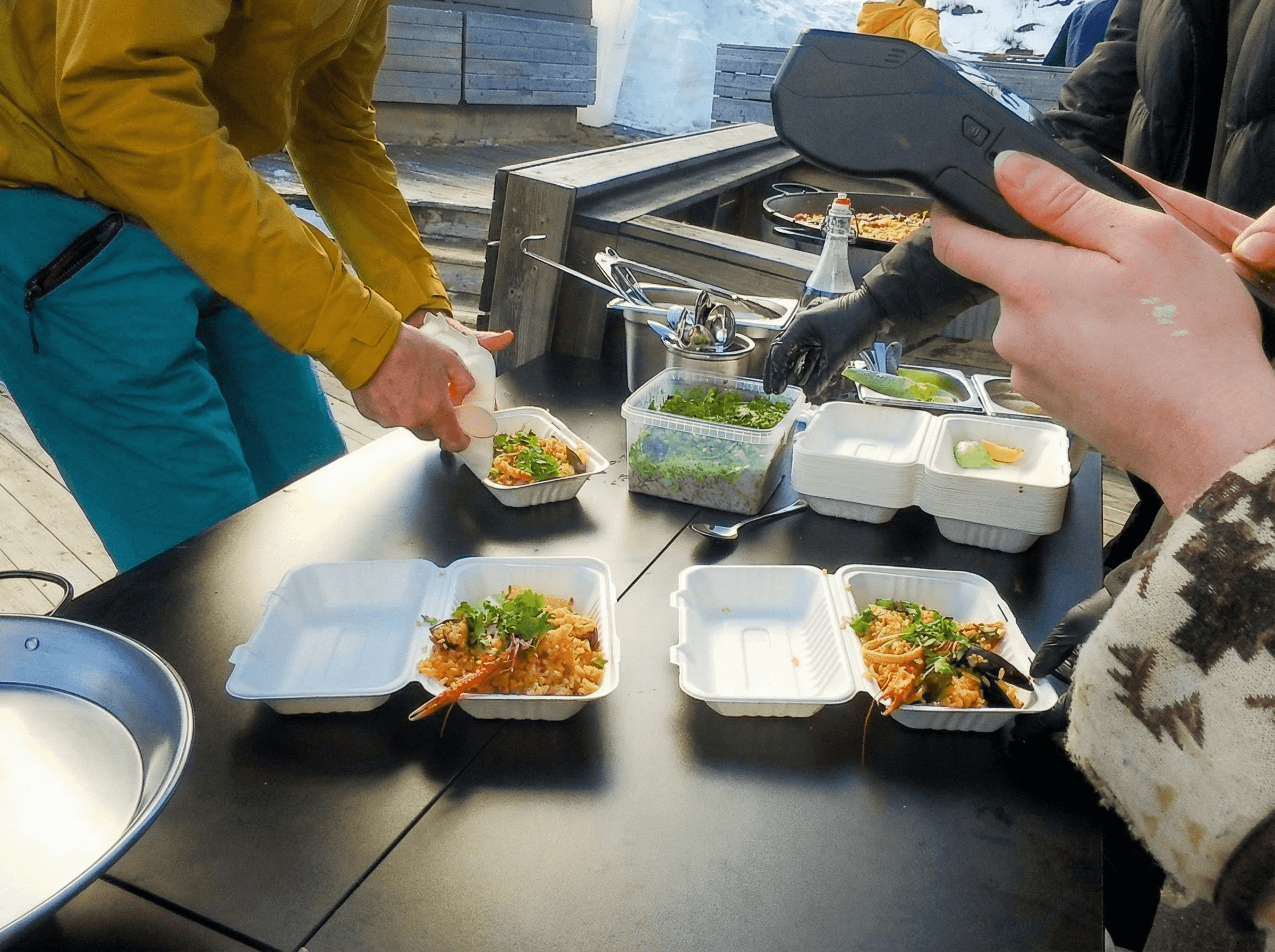 Live cooking at an event