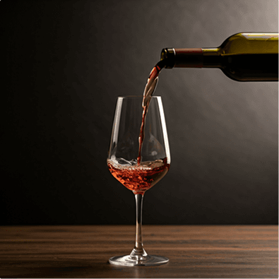 Wine glass and bottle