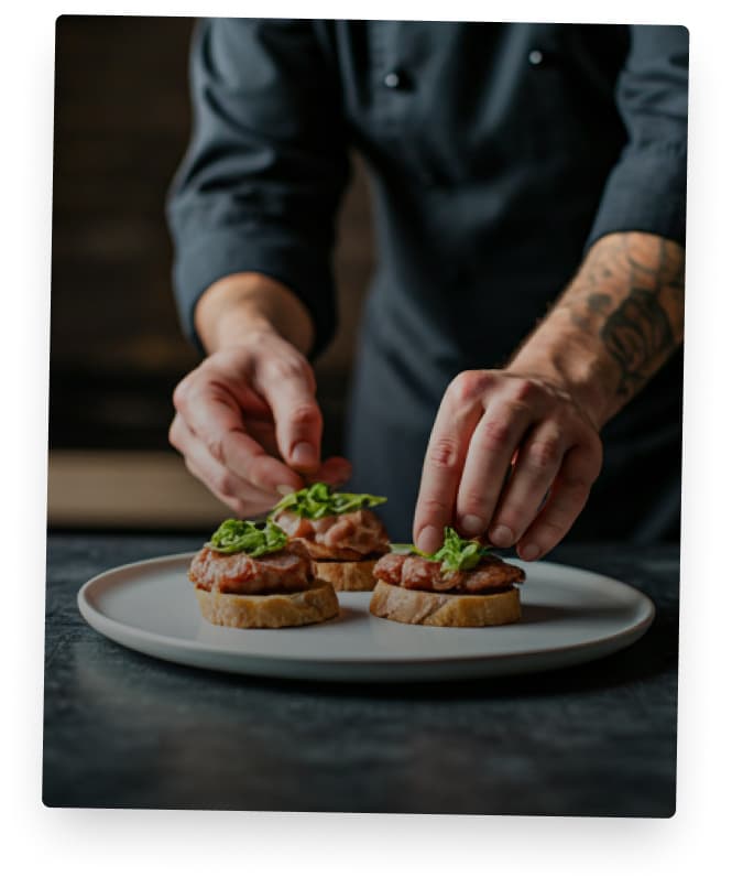 Chef preparing paella